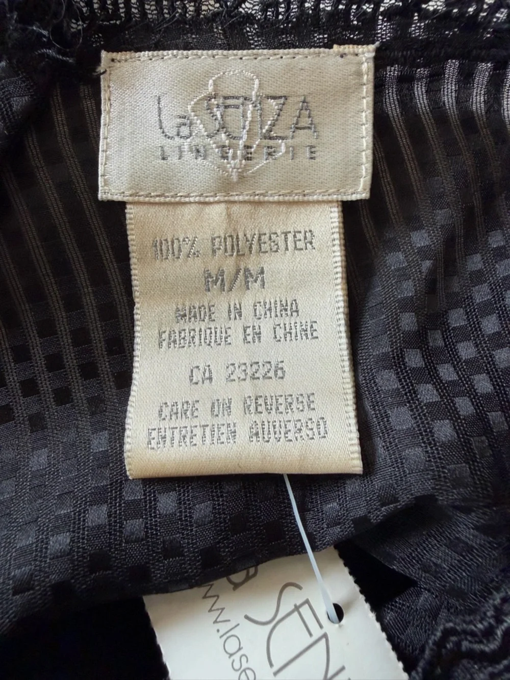 La Senza Black Sheer Mesh Slip Nightgown Lace Trim Size M Y2K - Picture 5 of 9